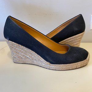 FINAL CHANCE Size 7.5 Black J. Crew Seville Espadrille Wedges in Canvas